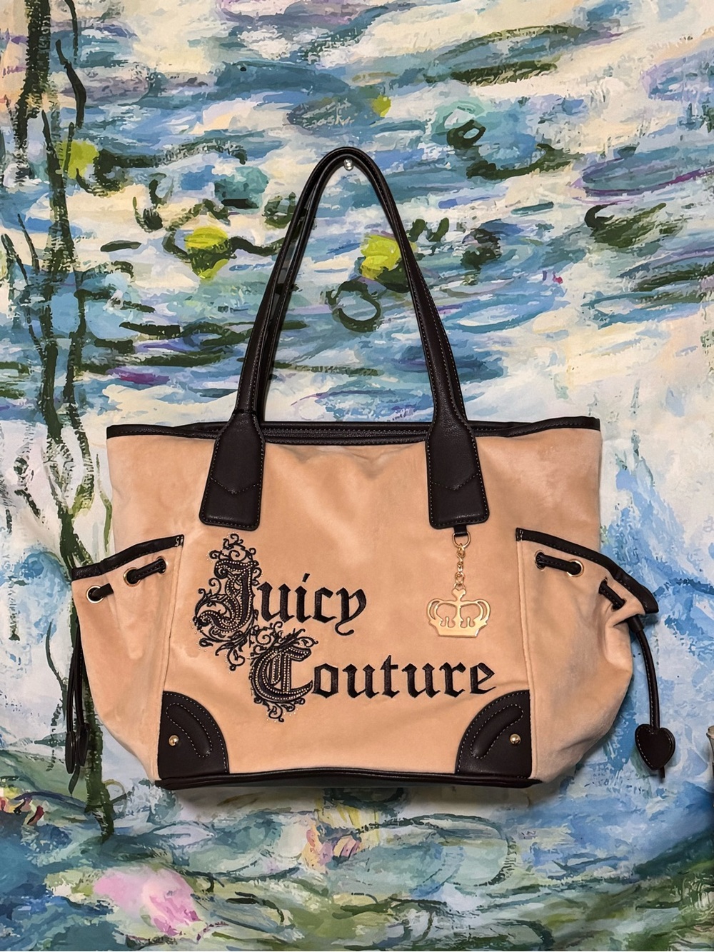 Juicy Couture Tote Bag with Brown and Gold Contrast - Picture 2 of 6